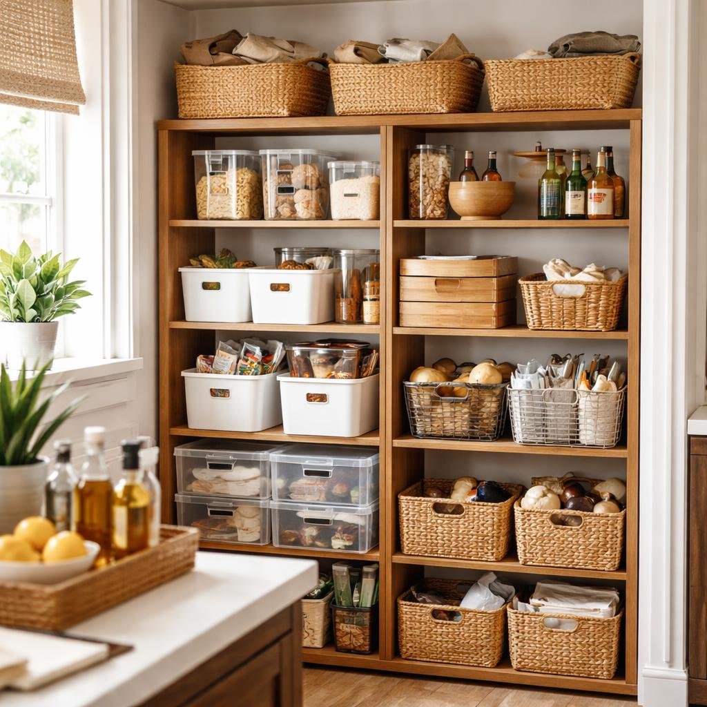 Stackable storage boxes and racks for organized rooms