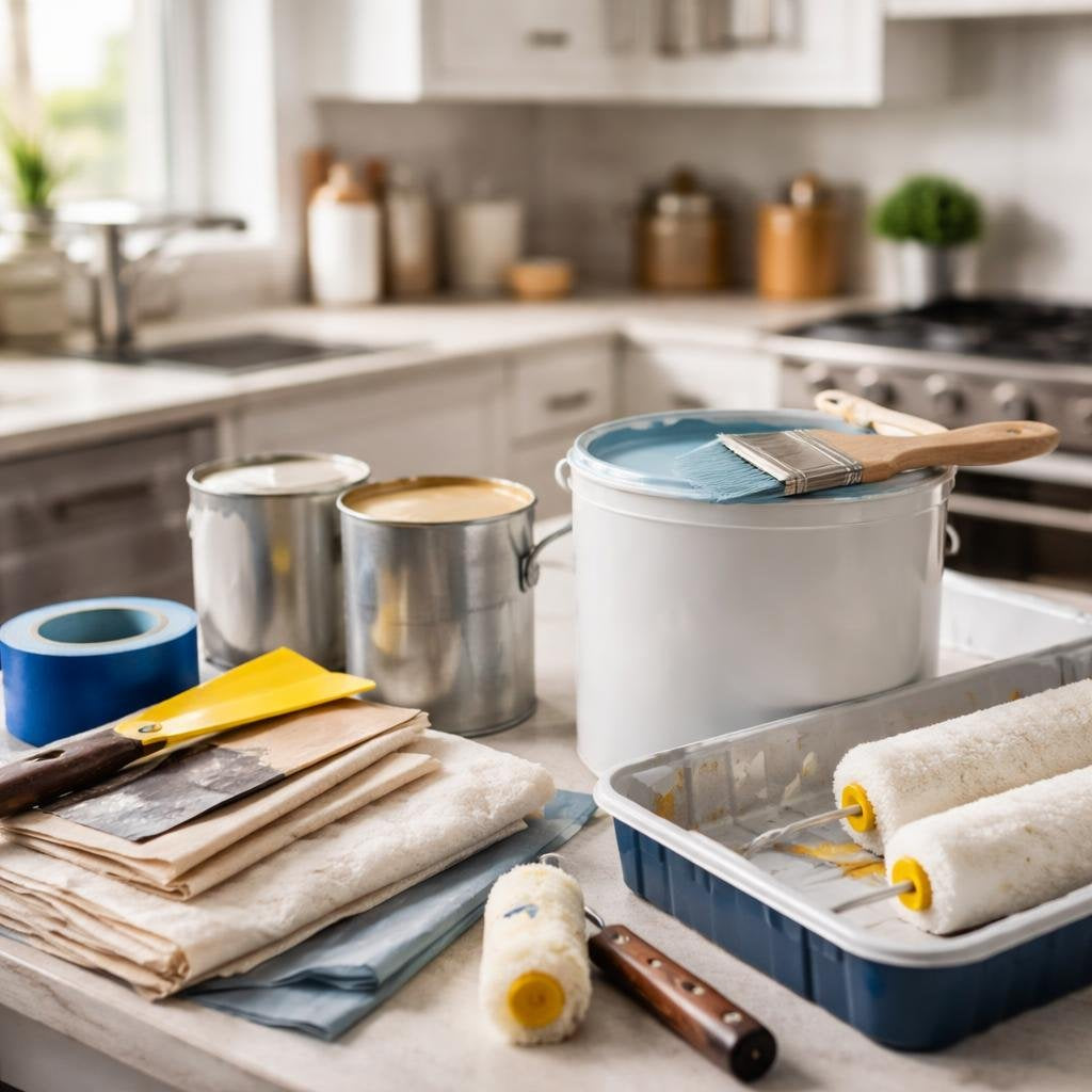 Paint and wall treatment supplies for home upgrades