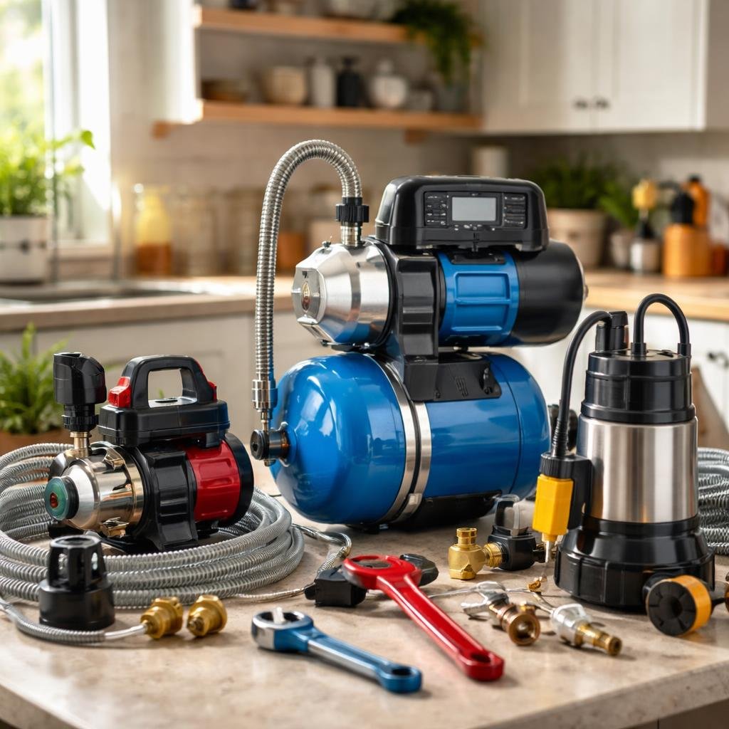 Water pumps and plumbing accessories for drainage systems