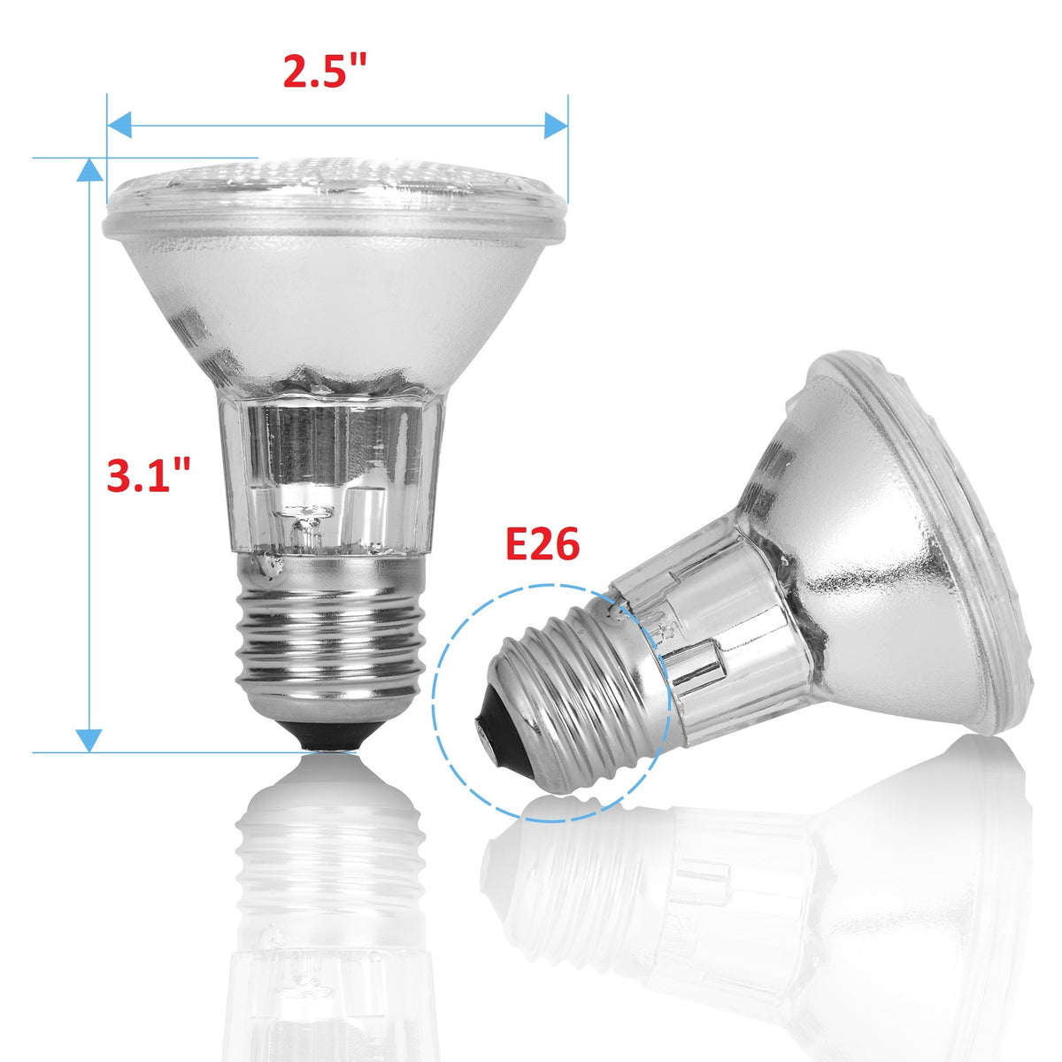 12Vmonster PAR20 50W bulb side profile for versatile recessed lighting