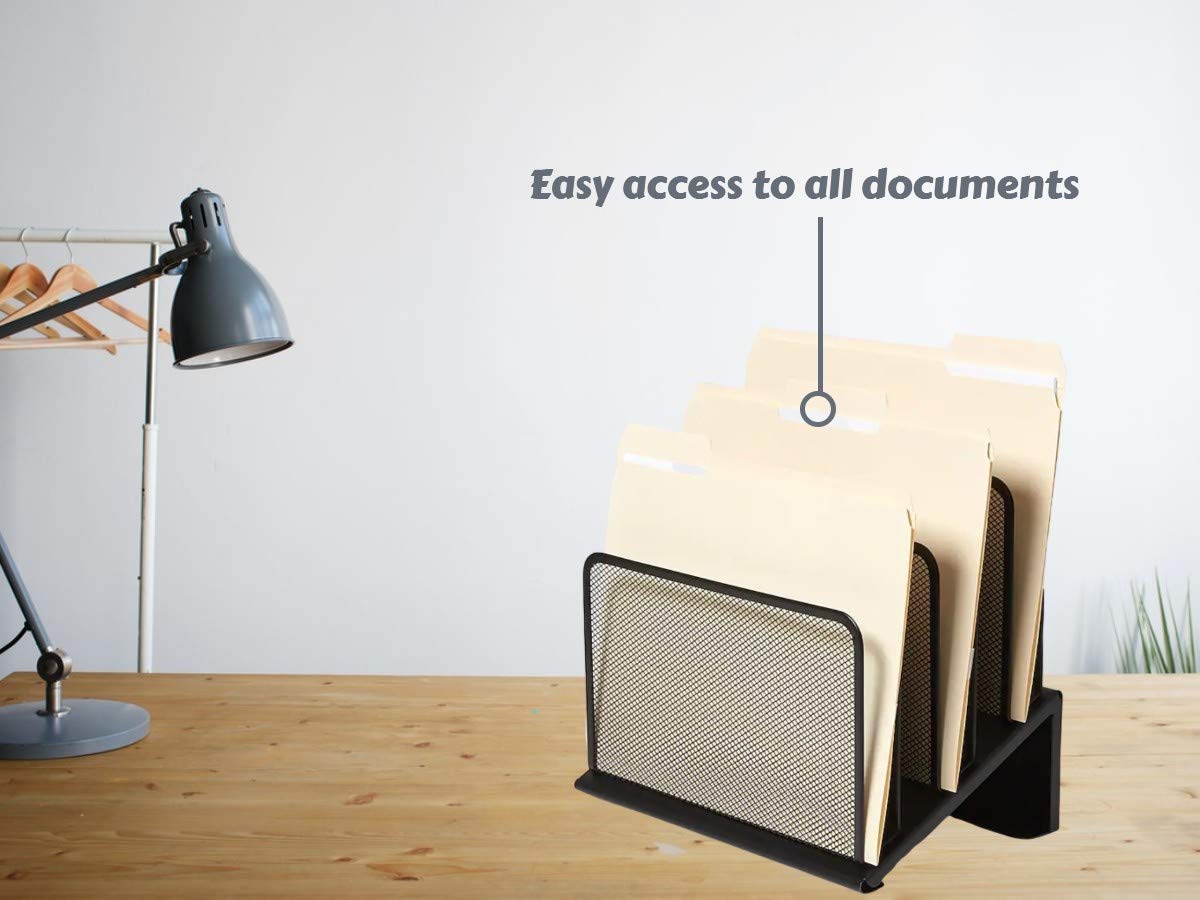 1InTheOffice desk organizer for folders and notes, stylish and durable.