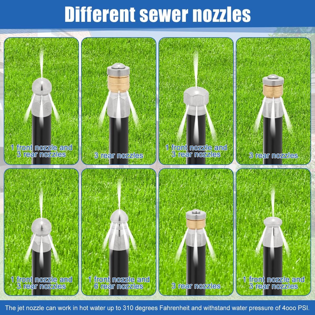 2 MULE TEAM sewer jetter nozzle 1/4 inch versatile pipe cleaning