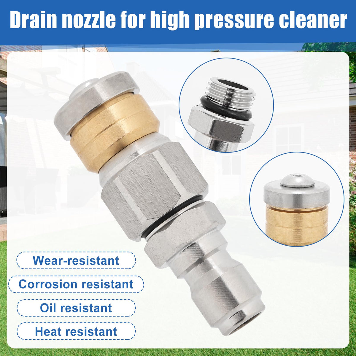 2 MULE TEAM stainless steel 3/8 inch jetter nozzle for tough blockages