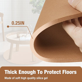 3 BUZZLETT easy-install round mat slips under chair legs for quick placement.