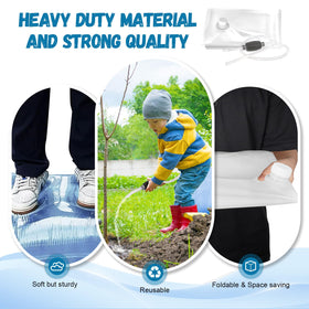 Garden irrigation setup using water storage bag for plant watering