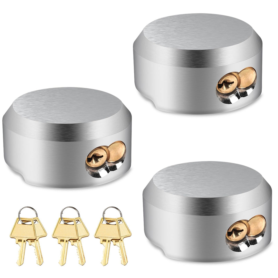 3 BUZZLETT heavy-duty hidden shackle padlock pack front view for garage and trailer security.