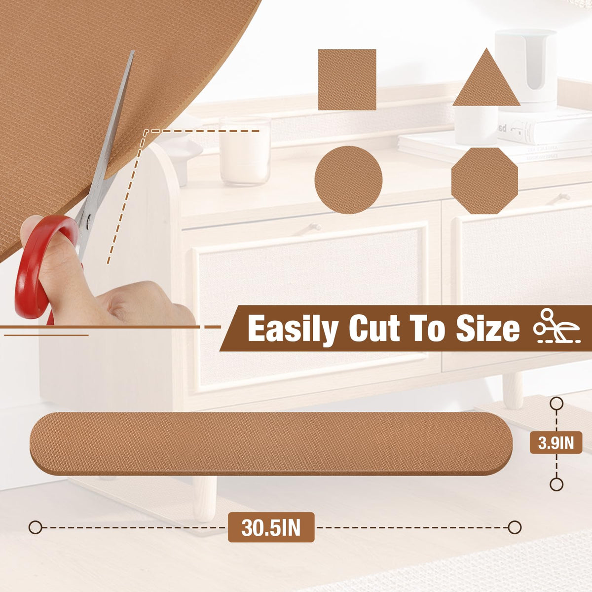 3 BUZZLETT 30.5-inch rail pads cut-to-fit for recliners and couches