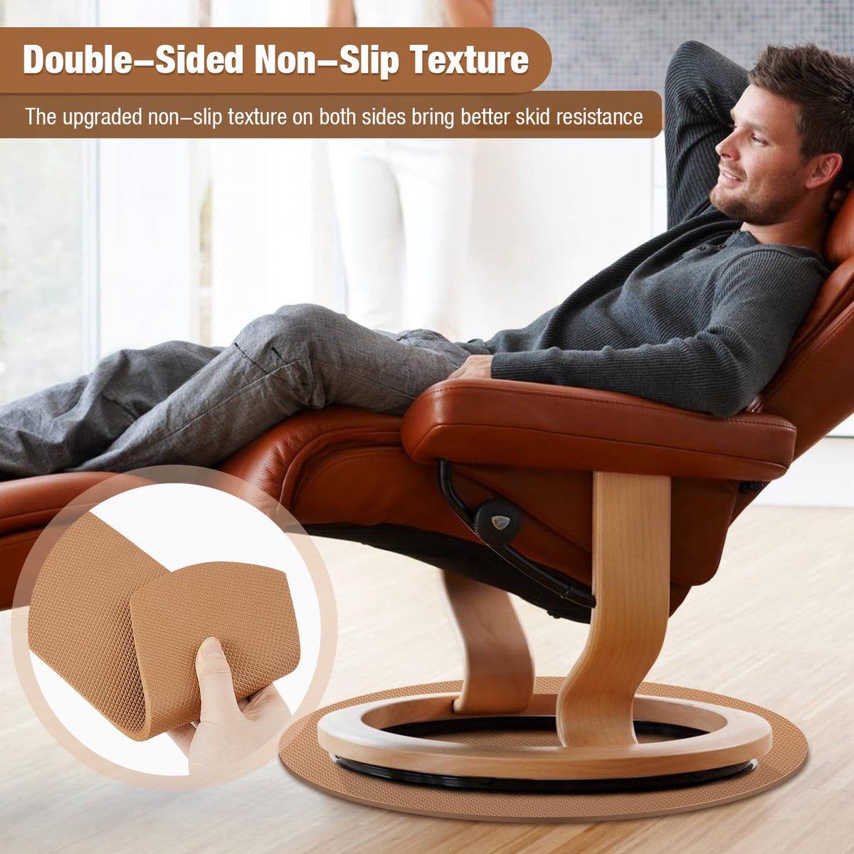 3 BUZZLETT floor protector for recliners guards wood and tile surfaces from dents.