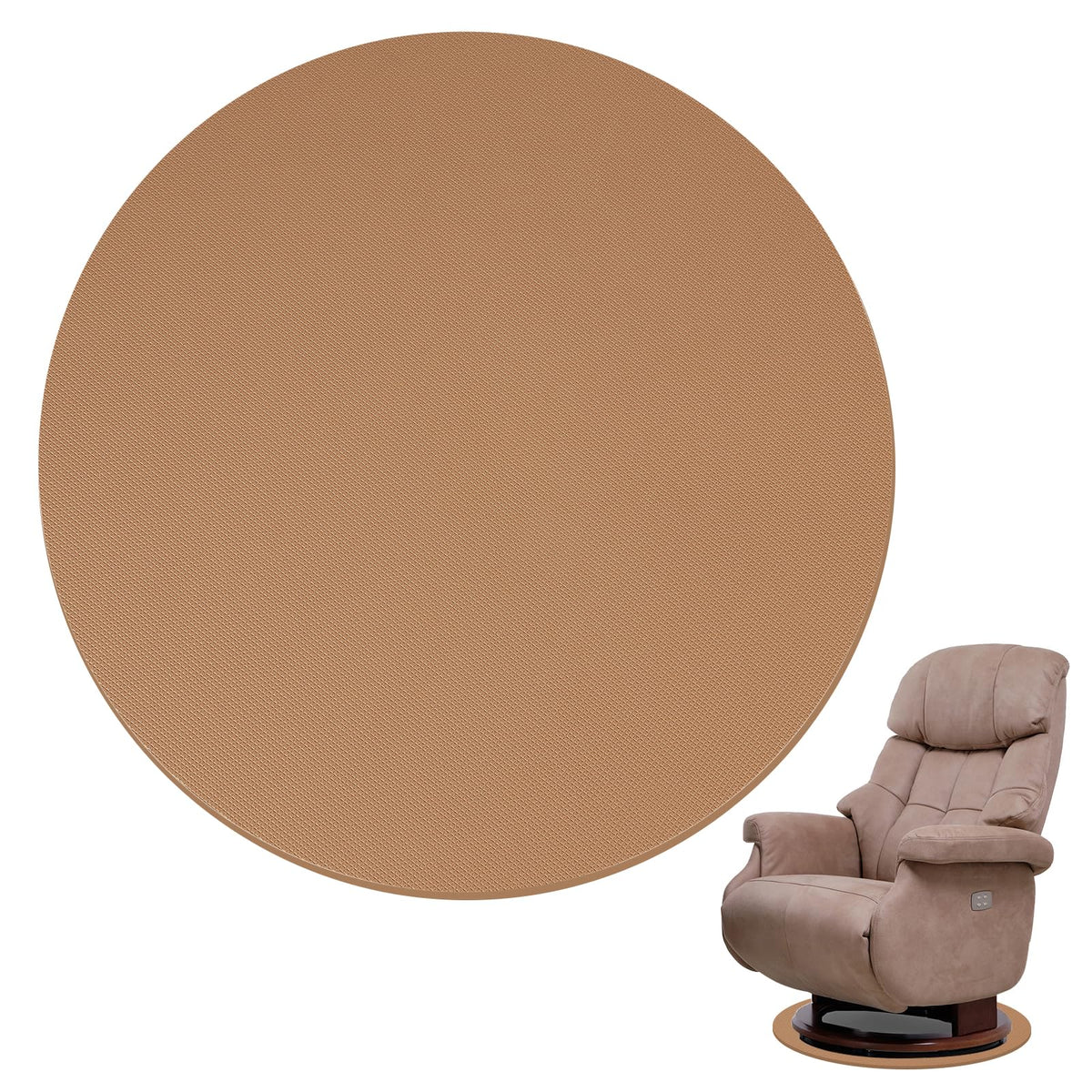 3 BUZZLETT recliner pad in coffee color protects hardwood floors from scratches.