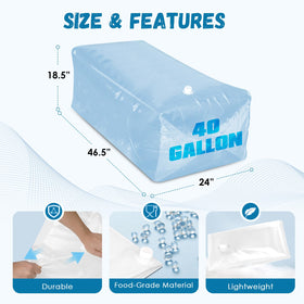 Siphon pump attached to water bag for easy transfer