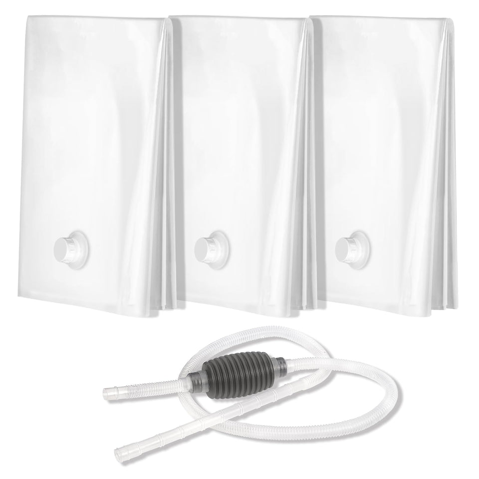 3 BUZZLETT water storage bag filled to capacity for emergency reserve