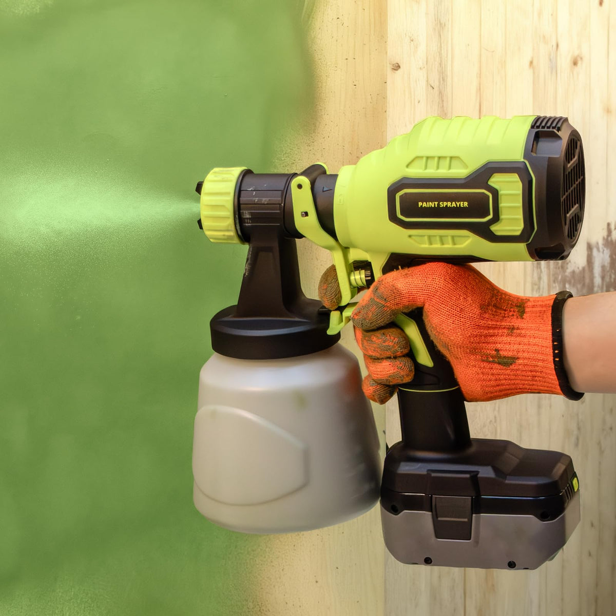 Green ergonomic design enhances control and portability.