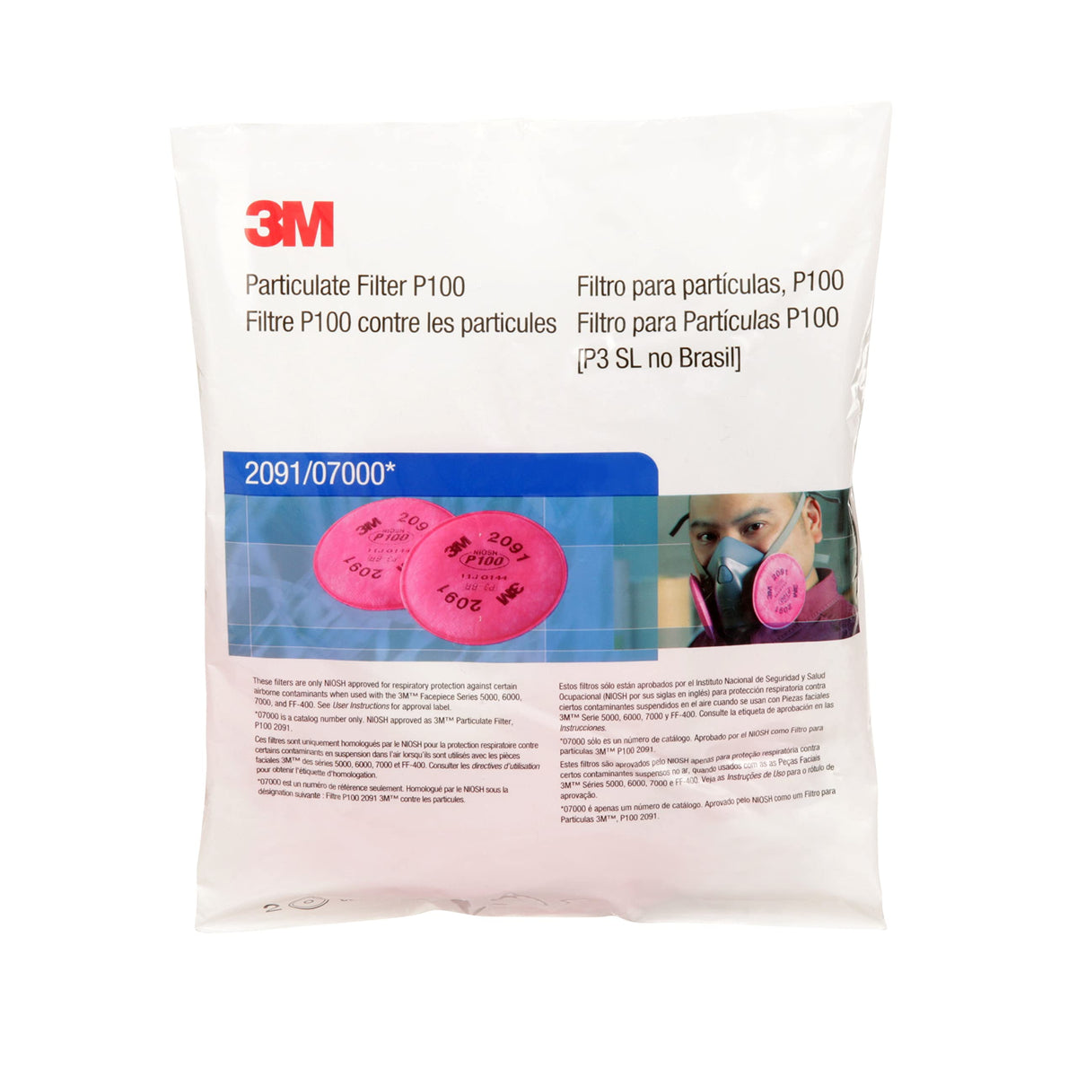 3M 2091 P100 filter applicable across industries including metalworking and construction