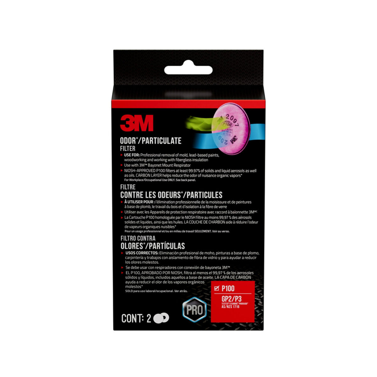 3M 2097P2-DC filters featured with compatible facepieces for quick changes