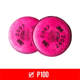 3M 2097P2-DC P100 filter side view compatible with 6000/6500/7500 respirators