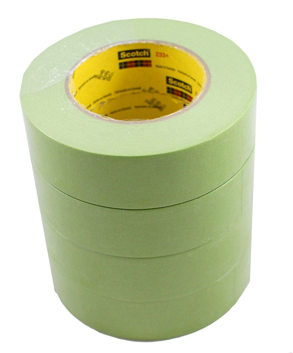 3M 233+ green auto masking tape roll pack with clean edge and versatile adhesion.
