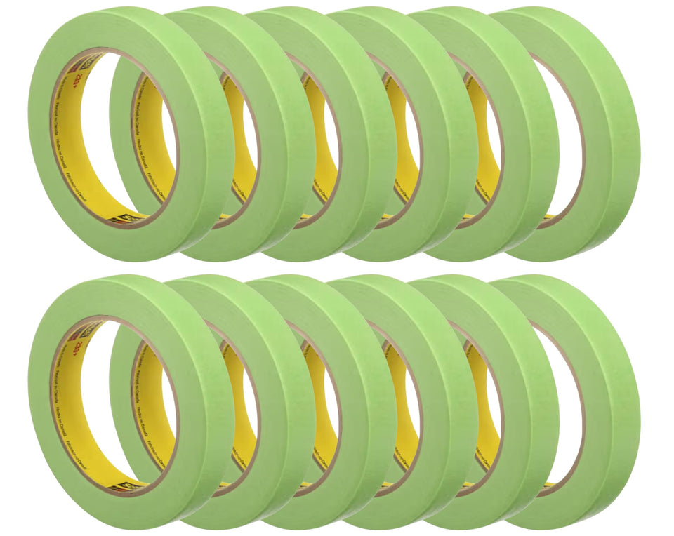 3M 233+ green masking tape roll for clean lines and easy removal.