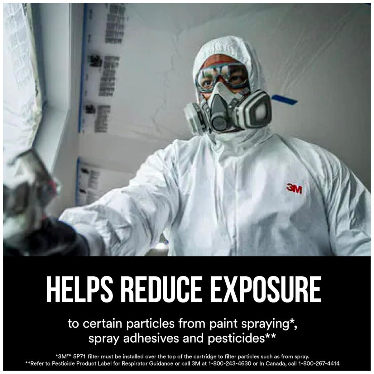 3M 5000 series respirator with 501 retainer and P95 filter compatibility