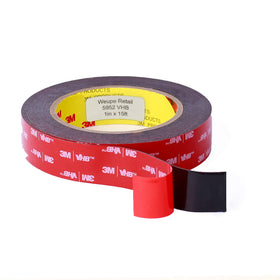 3M 5952 black double-coated VHB tape adheres to metal and coated substrates.