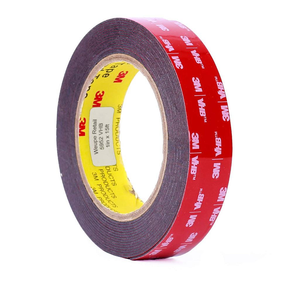 3M 5952 VHB tape with red liner for heavy-duty mounting on various surfaces.
