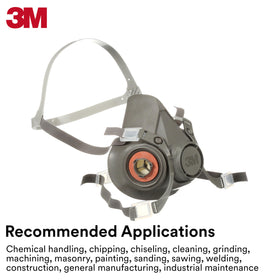 Attachment of 3M 6000 series cartridges to 6100 for gas and vapor protection