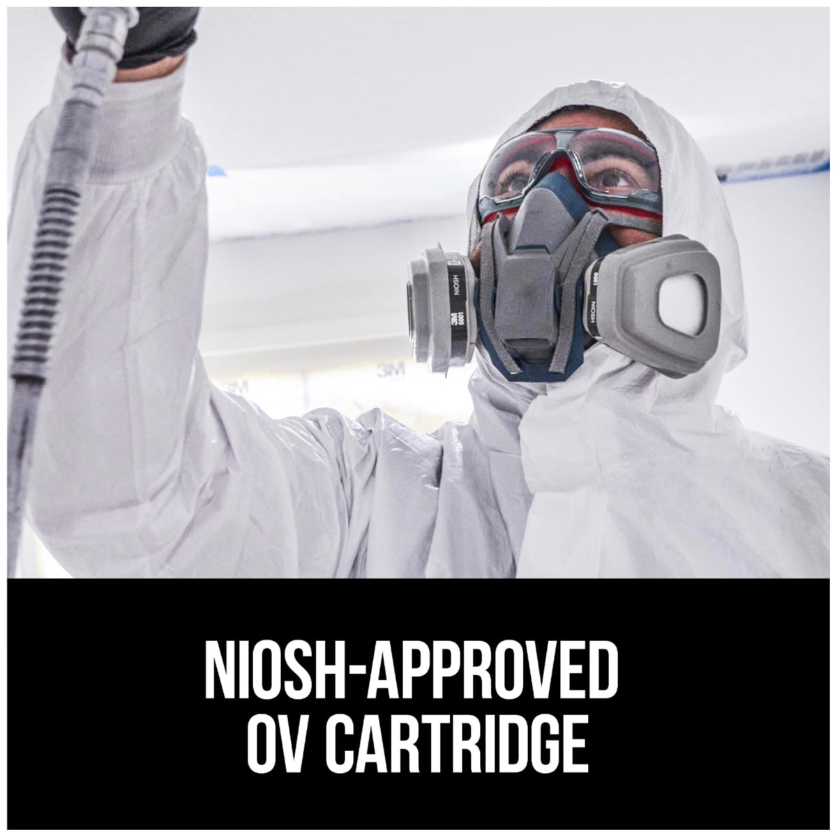 3M organic vapor cartridge compatible with 6000 series facepieces for painting and solvents.