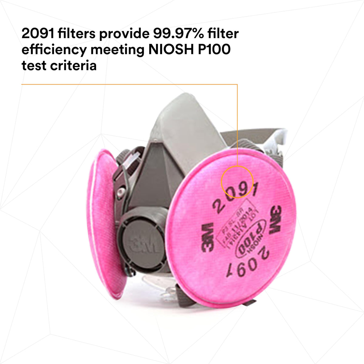 3M 6000-series respirator shown for comfortable, reusable wear