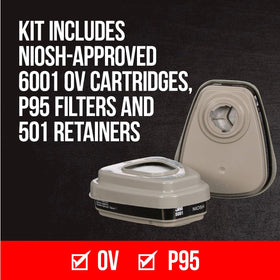 3M 6001 organic vapor cartridge designed for solvent protection