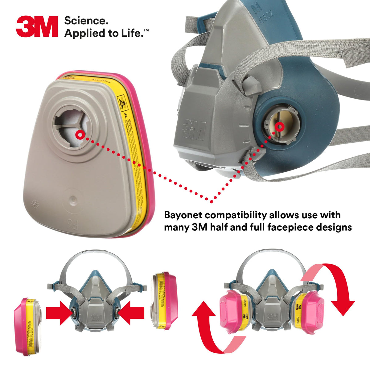 3M 60923 swept-back design improves field of view and comfort