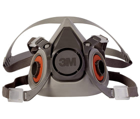 3M 6200 half facepiece closeup showing comfortable fit for extended use