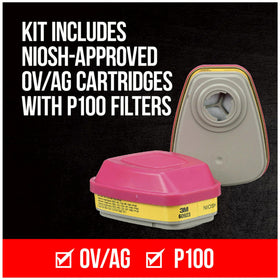 The 3M 62023 oil-resistant P-series filter close-up improves solid and liquid aerosol protection.
