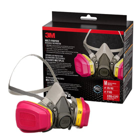 3M 62023H1-DC respirator front view with adjustable straps for a secure fit.