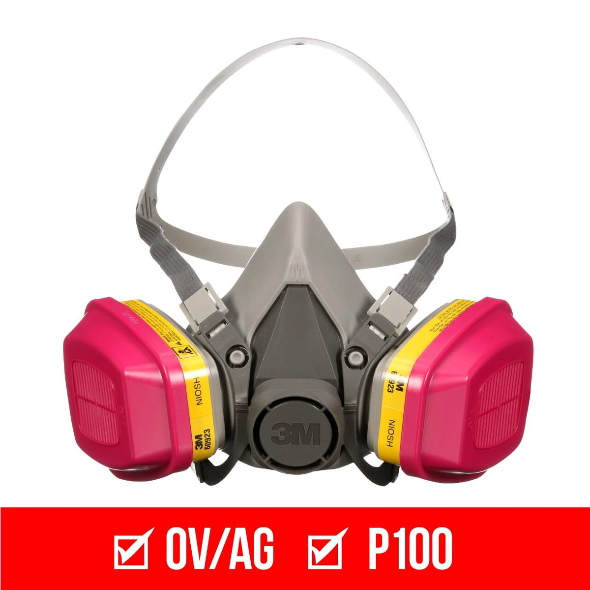 3M 62023H1-DC respirator side view showing lightweight, all-day comfort.