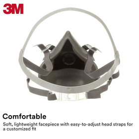 3M 6300 respirator soft facepiece provides lightweight comfort during long jobs.