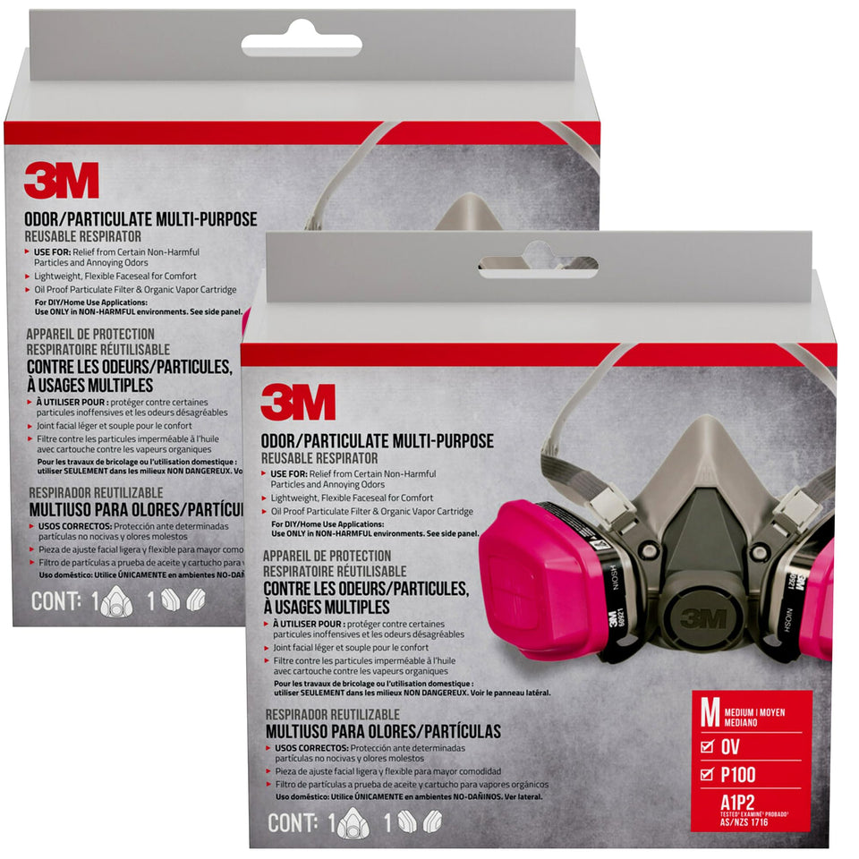 3M 65021 facepiece with swept-back design for better visibility during painting and detailing