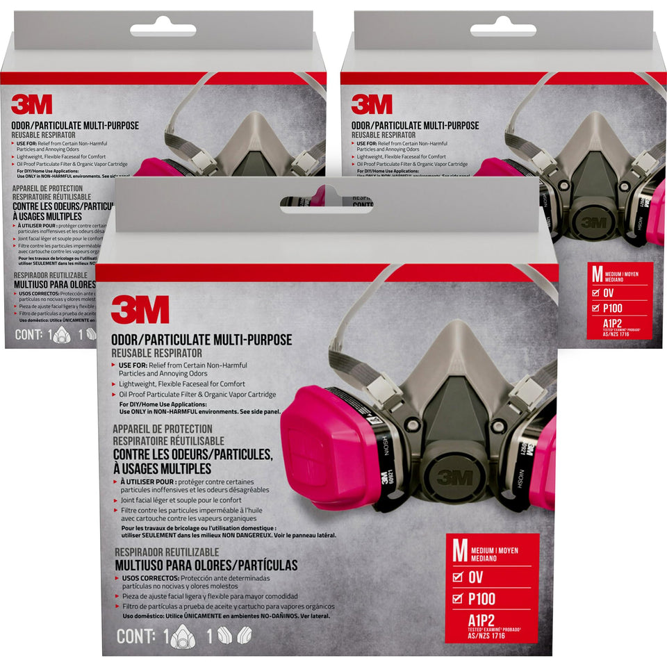 3M 65021 odor/particulate respirator shown for everyday project use and odor control.