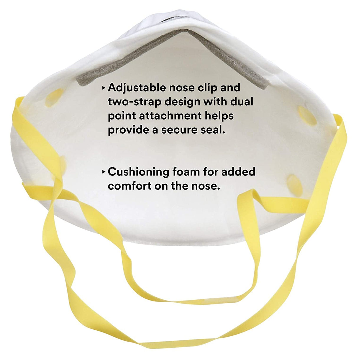 3M 8210 adjustable noseclip helps minimize fogging when wearing glasses