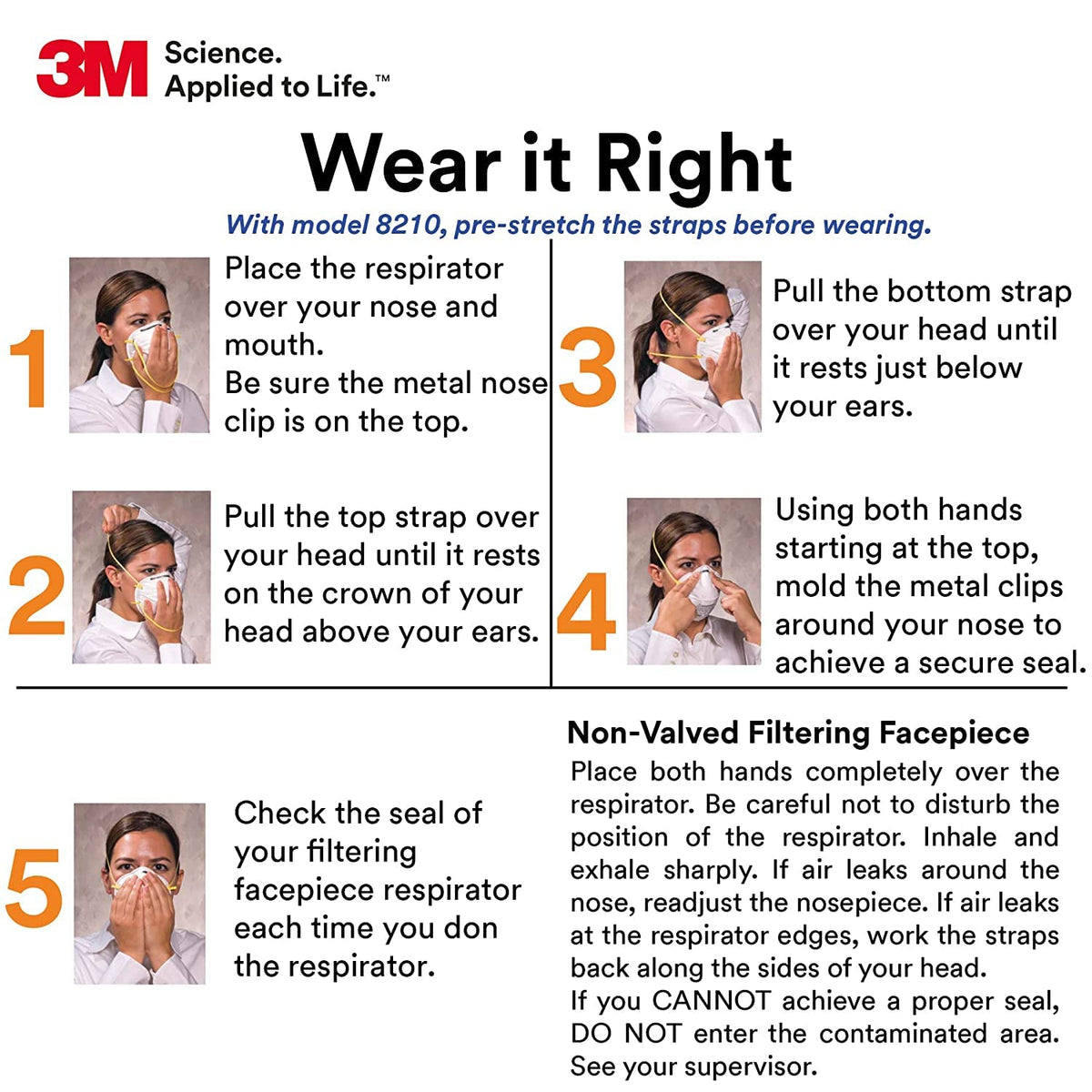 3M 8210 lightweight construction promotes extended wear without fatigue
