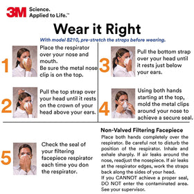 3M 8210 lightweight construction promotes extended wear without fatigue