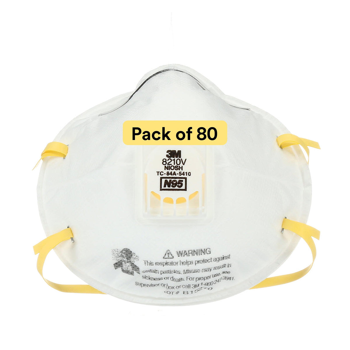3M 8210V facepiece with Cool Flow for easier breathing during long tasks.