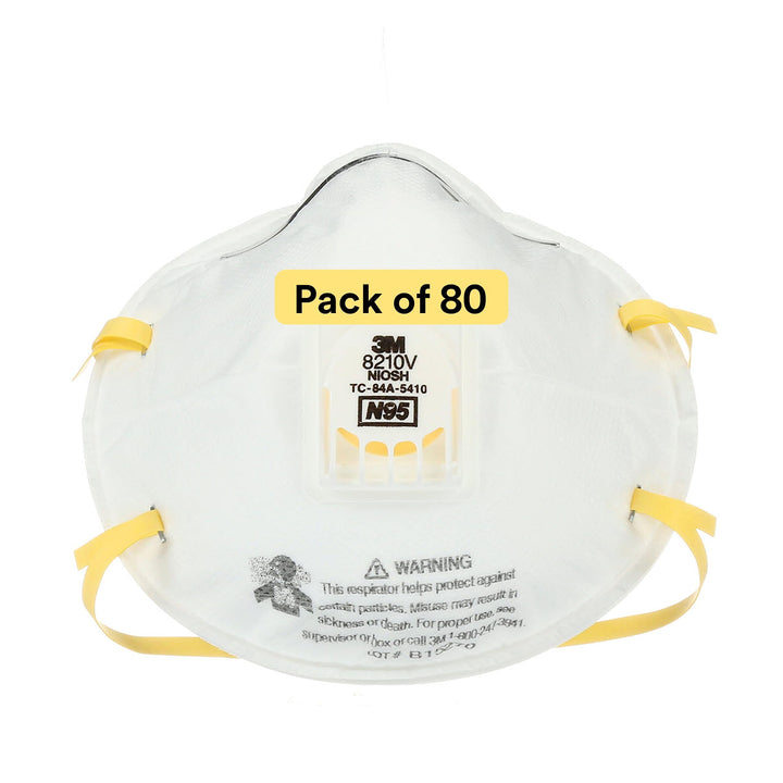 3M 8210V facepiece with Cool Flow for easier breathing during long tasks.