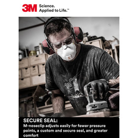 3M 8511 adjustable nose clip provides a secure seal on the nose area.