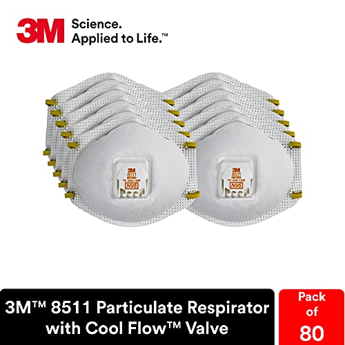 3M 8511 respirator showing advanced filter media for easier breathing.