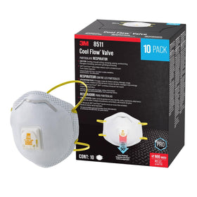 3M 8511 respirator front view shows compact design for comfortable everyday use