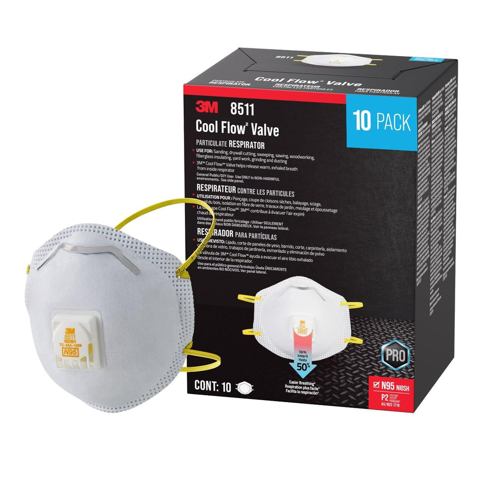 3M 8511 respirator front view shows compact design for comfortable everyday use