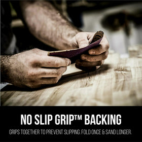 3M 9x11 sandpaper packaging on shelf suggests easy organization.