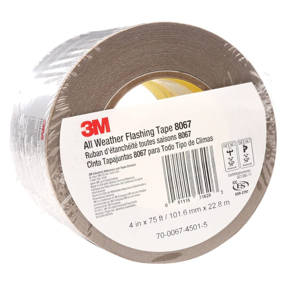 3M All Weather Flashing Tape 8067 on window frame seals sills and slows moisture intrusion