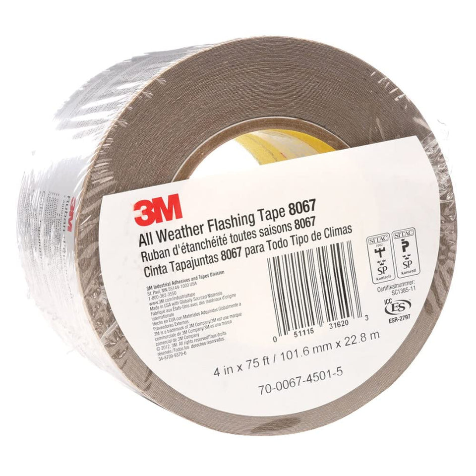3M All Weather Flashing Tape 8067 on window frame seals sills and slows moisture intrusion