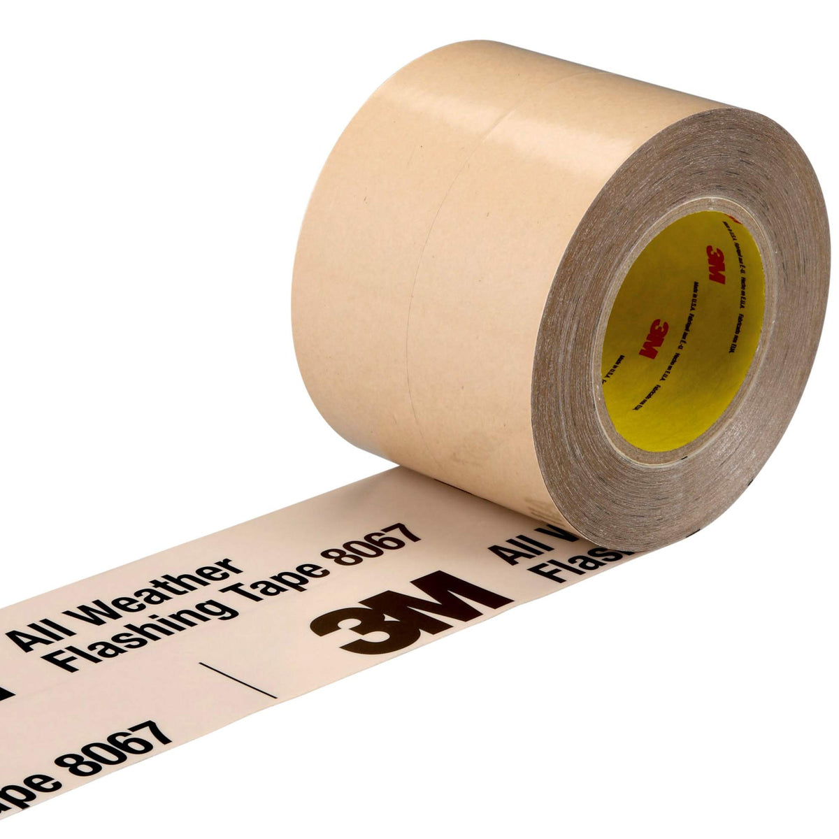 3M All Weather Flashing Tape 8067 seals windows to prevent moisture intrusion around openings.