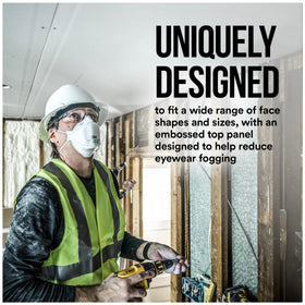 3M Aura 9205+ embossed top panel helps minimize eyewear fogging.